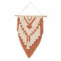Makramee Wandteppich 50 x 90 cm Baumwolle Terrakotta Creme Boho Wanddekoration
