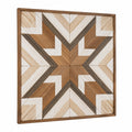 Wanddekoration 60 x 60 cm Holz Braun Beige Weiß geometrisches Mosaikdesign