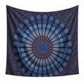 Wandteppich 150 x 150 cm aus Polyester Blau Mandala Wanddekoration