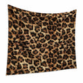 Wandteppich 150 x 130 cm aus Polyester mit Leopardenmuster Braun Schwarz Beige - dekorativer Wandbehang